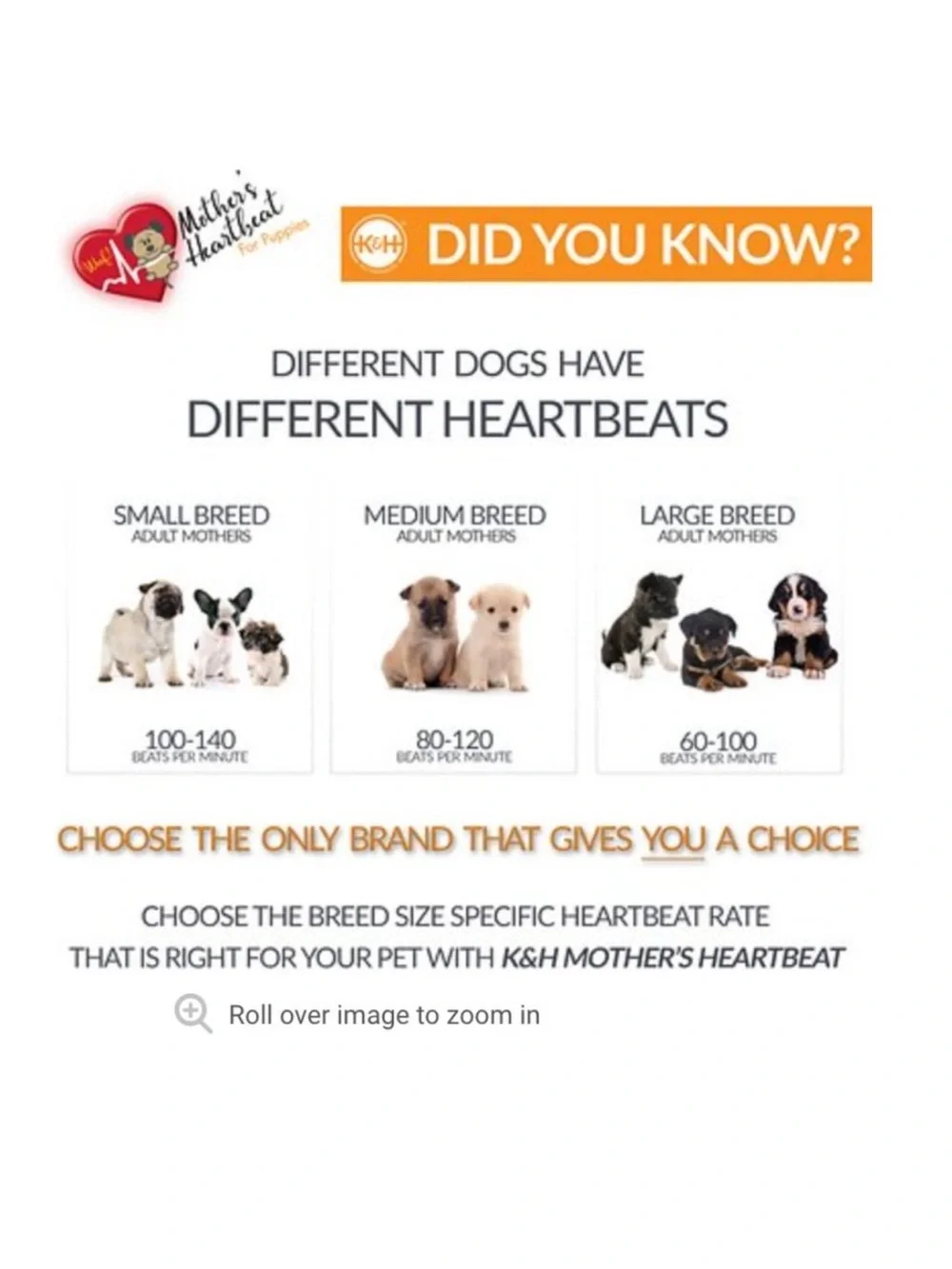 K&H Pet Products Mother’s Heartbeat Heated Bolster Puppy Bed, large breed